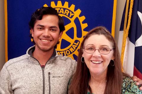 Alex Moreno and Rotarian Sheri Hensley