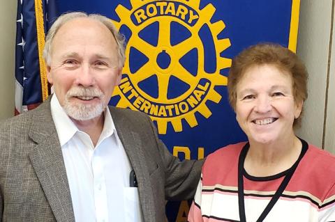 Rotarian Mike Gardiner and Sherye Talley