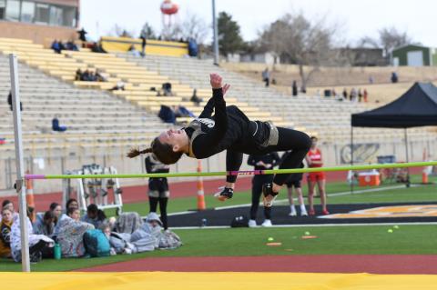 Reiss Adams placed first in high jump at Panhandle Relays