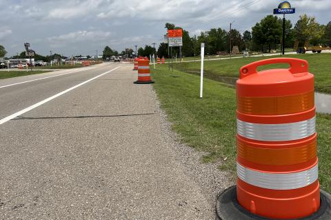 TxDot Safety Orange warns motorists of new construction zone