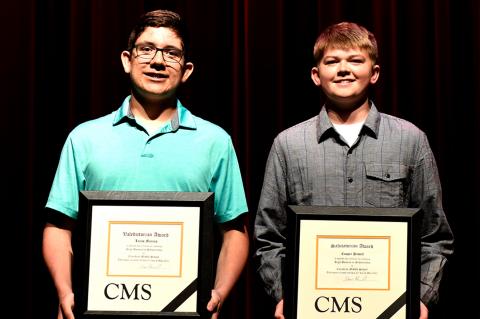 Lucas Moreno, valedictorian, and Cooper Powell, salutatorian