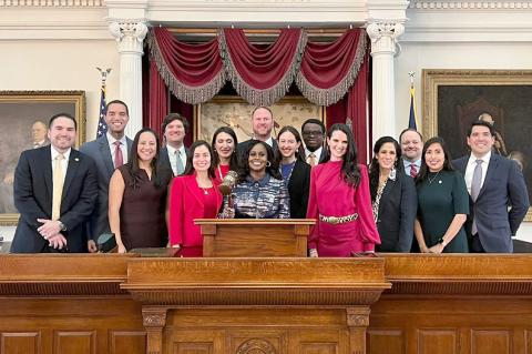 Wendie Cook (fifth from right) with the Texas Lyceum Class of 2022