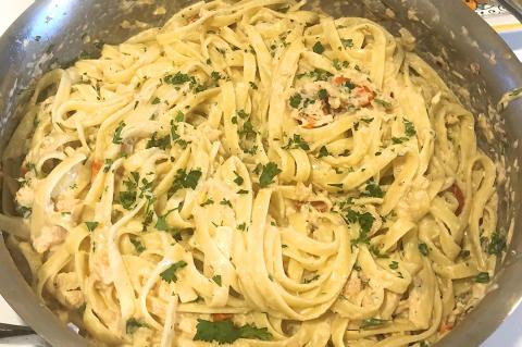 Smoked Trout Pasta with Cream Sauce