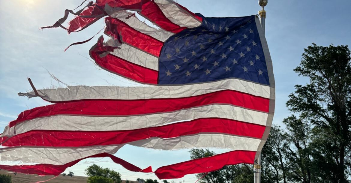 The tattered flag